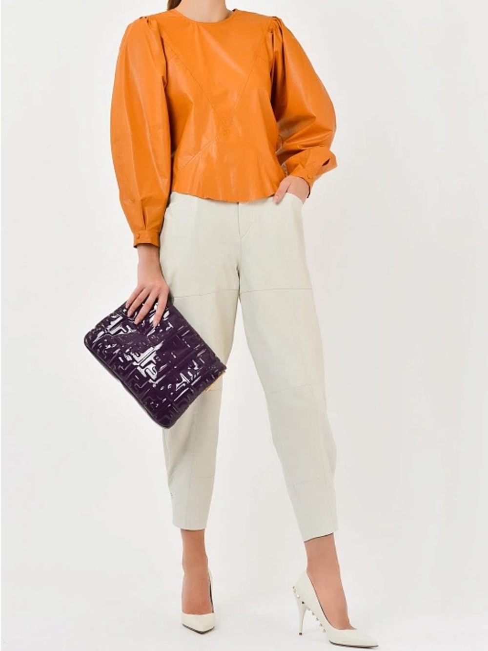 Isabel Marant Caramel Leather Shell Top New Size 42 GWP